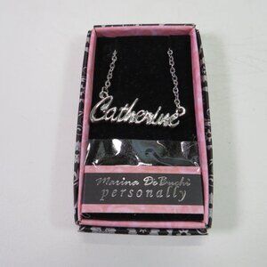 Catherine necklace with gift box silver toned 18 in personalized jewelry